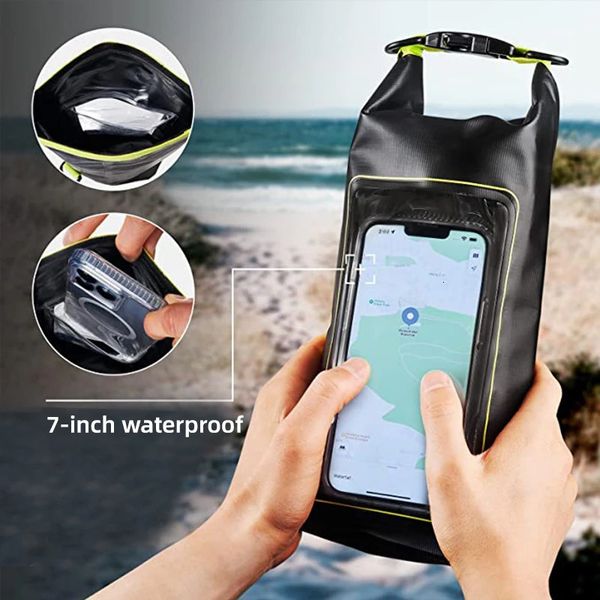 2L PVC Cep telefonu için su geçirmez çantalar yüzme spor çantası sürüklenme rafting sörf spor salonu kuru çanta plaj aksesuarları xa394q 240411