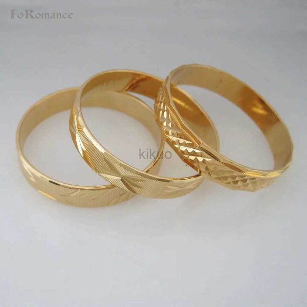 Bangle foromança/ Diâmetro da cor do ouro amarelo 1.6 2,56 Largura da banda 8mm Four Styles Baby menino menina adulta Branquela de pulseira fechada 24411