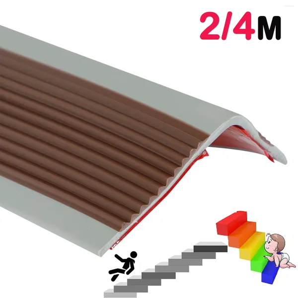 Teppiche 2/4m Treppenkantenschutz L-förmige selbstklebende wasserdichte, rutschfeste Möbel-Eckschutzbeschütze für Innen- und Außenstufen