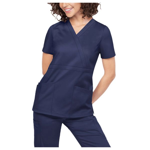 Donne infermiere uniforme a manica corta top con scollo a V estate plus size da donna per cure per cure per cure clinica per tunica 2023 Abbigliamento nuovo camicetta