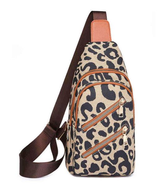 Borse da sera borse per donne stampa leopardo pelle da donna petto pacchetto di fili di fionda con spalla impermeabile in pelle PU casual 4361619