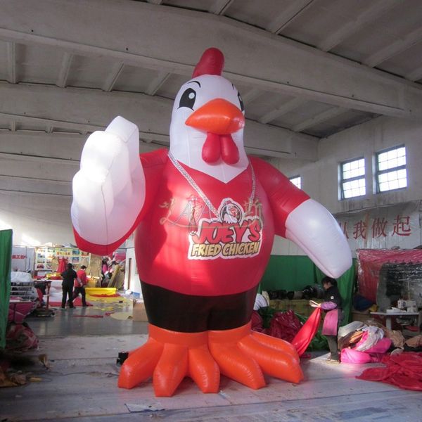 Modelo de frango inflável de 8mh (26ft), desenho de ar -osos/galo de ar, animais explodidos para eventos ao ar livre decorações publicitárias