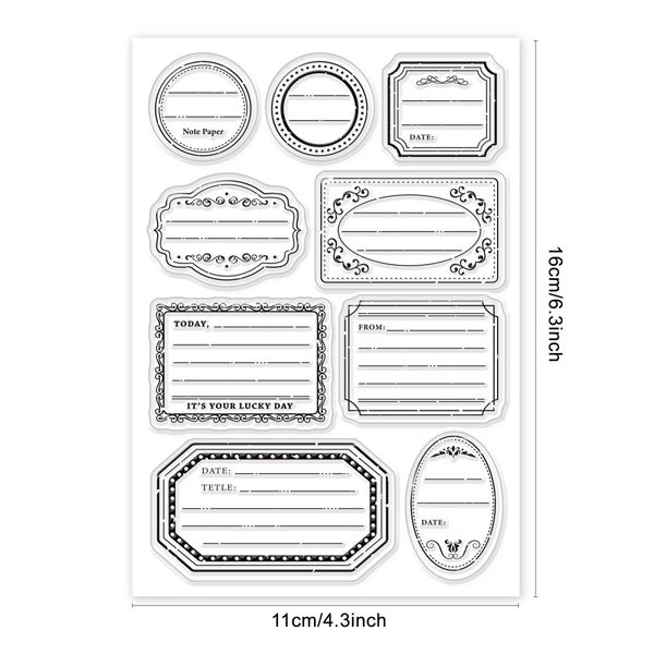 Clear Label Stamps Frame Silicon Clear Stamps Vintage Transparent Seals für DIY -Foto Album Holiday Card Scrapbooking Geschenk Tags