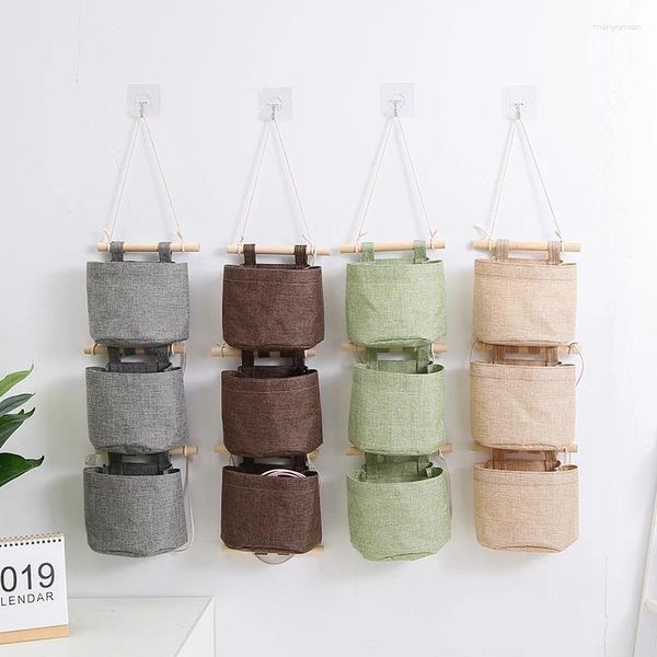 Bolsas de armazenamento 3pcs penduram a parede de parede de pendura de pendura de lama para casa