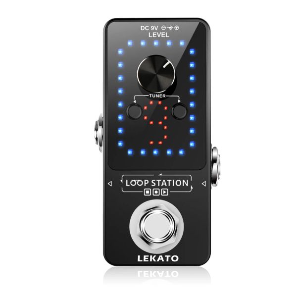 Kabel Lekato Looper Gitarrenpedal Guitarra Loop E -Gitarren -Effekt Pedal Unlimited Overdubs Guitar Parts9 Loops 40 Minuten