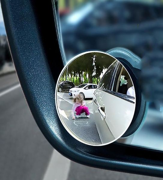 HD Araba 360 Geniş Açılı Kör Spot Ayna Dikiz Dışbükey Ayna Küçük Çerçevesiz Yuvarlak Sricky Ayna 5cm8943435