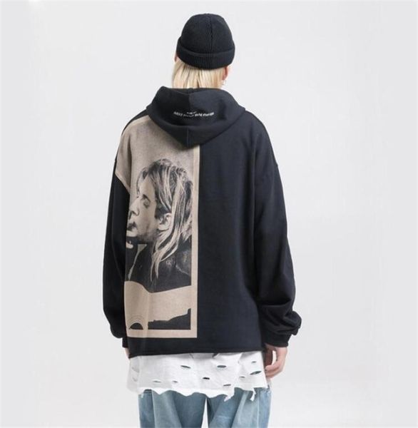 Nagri Kurt Cobain Print Hoodies Männer Hip Hop Casual Punk Rock Pullover Kapuzenpullover Sweatshirts Streetwear Fashion Hoodie Tops Y2011236359834