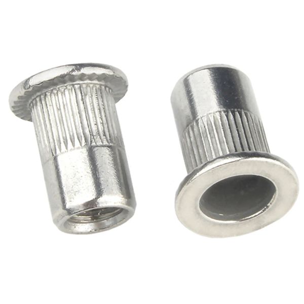 20-50pcs M3 M4 M5 M6 M8 M10 M12 Aluminiumlegierung Rivnut Flat-Head-Gewinde-Nieten Einsatz Nutsert-Kappe Nietmutter für Schraubenbolzen