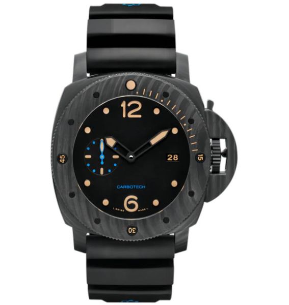 PAM 0616 Orologi automatici maschili 47 mm Nero colore nero 2555 Movimento meccanico orologio da polso carbotech luminoso6748957