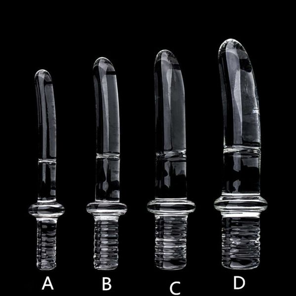 Diâmetro16/20/25/30mm Big Crystal Handle Dildo Glass Vidrato Realista Animulação Artifical Toys Sexy Dildos para Mulheres