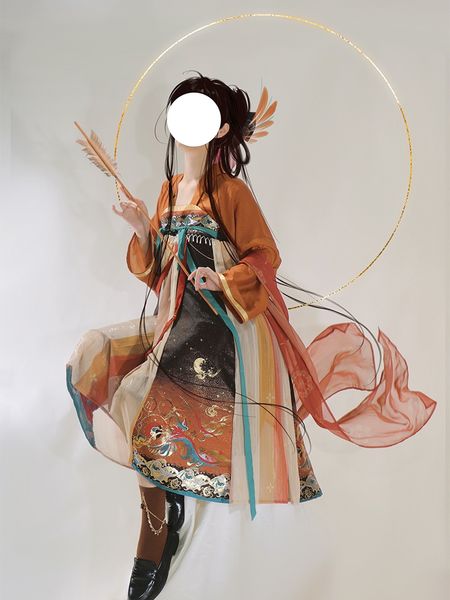 Китайская традиционная одежда Hanfu: китайская двенадцать звезд серия - Chunhuo, большое платье A -line Han Element