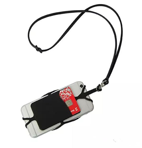 Universal Lanyard Neck -Gurt -Handy -Hülle mit ID -Kreditkartenhalter -Telefonhülle Abdeckungsschlitz für Smartphones1936239