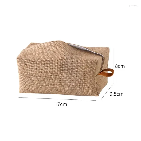 Aufbewahrungstaschen Jute Mischung Stoff Tissue Box Square Serviettenbeutelhalter Behälter Nasspapier Spender Hülle moderner Heimatautor Organizer