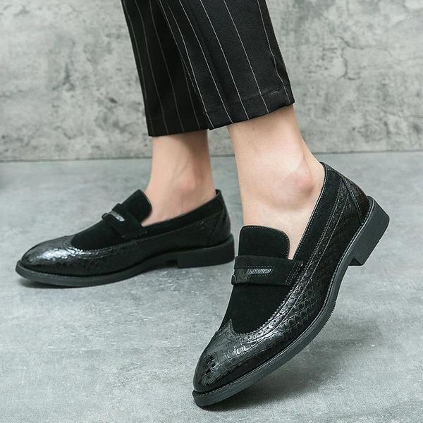 Sıradan Ayakkabı 2024 İngiliz Tarzı Orijinal Tasarım Erkek Elbise Bahar Retro Slip-On Loafers Business Dating Resmi Parti