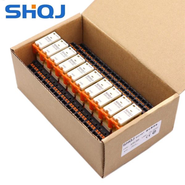 SHQJ 1CO/2CO Industrial Industrial Power Relay Din Rail Mount Bobil 12V 24V 110V 230V com LED leve com soquete Push-In Terminal