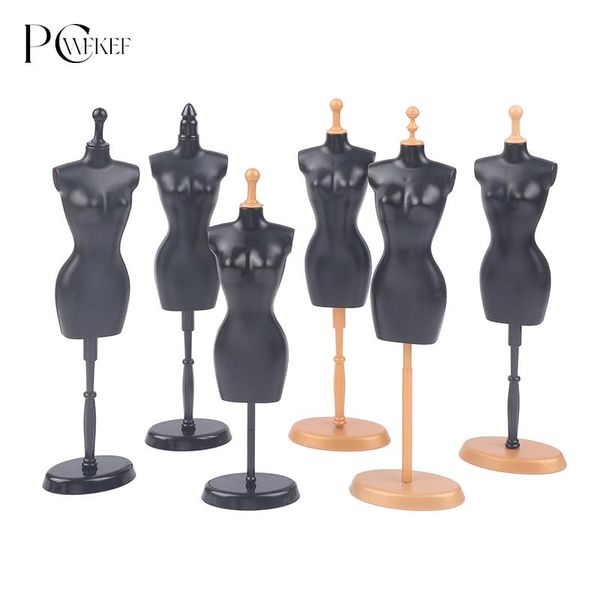 1set 1: 6 Dollouse miniature Mannequin Casat Hanger Support Support Mannequin Stand Modelo Humanóide Toy