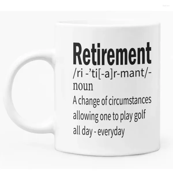 Кружки пенсионной кружки для гольфы 11 унций белый керамический кофе Смешно подарок