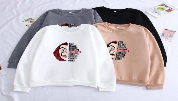 La Casa de Papel Money Heist House of Paper Fashion Hip Hop Hoodies Stampato da uomo con cappuccio inverno con cappuccio inverno 2451785