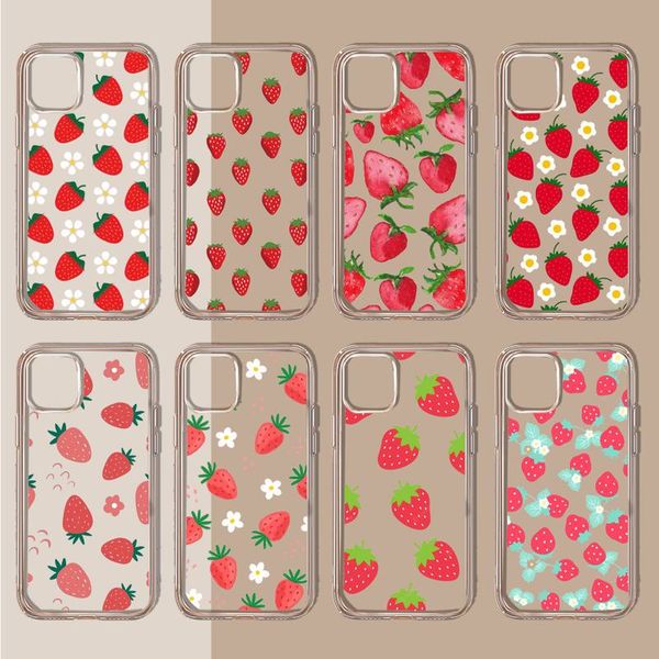 Strawberry Summer Fruit Phone Case transparent weich für iPhone 11 13 12 14 x xs xr pro max mini plus