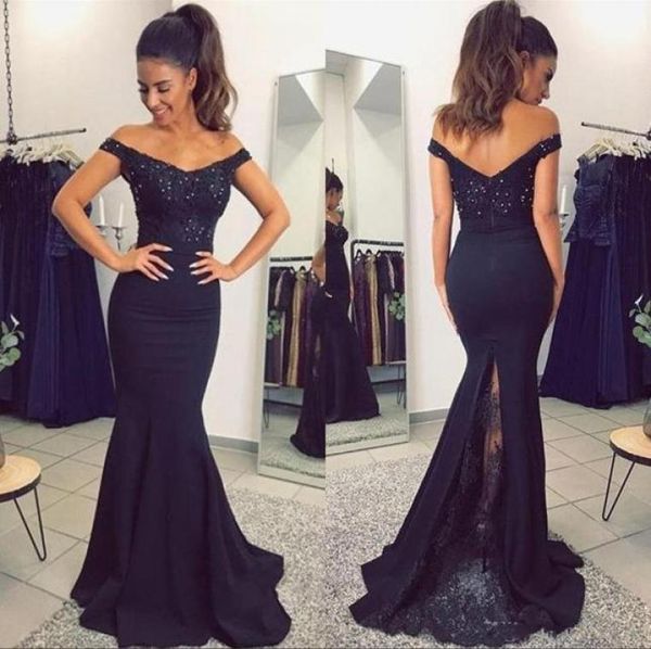 2018 Africano Navy Blue Prom Vestres Wear Evening Desgas