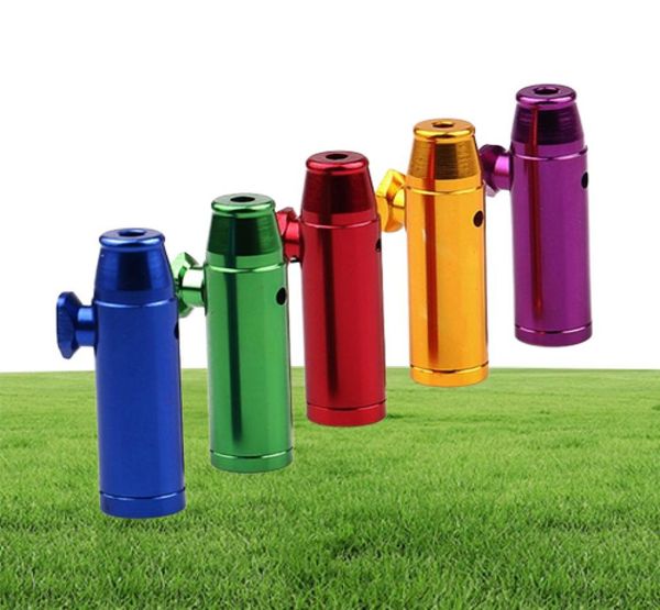Bullet Snuff Flasche Raucherrohre Snorter Kit tragbare Schnüffel Tasche Langable Snuffer Mix Farbe Snort 2 in 1 Saver1032521