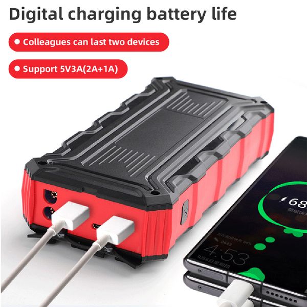 12V Car Jump Starter Starter Power Bank Car Booster Charger com lanterna de lanterna LED Banco de energia portátil de emergência