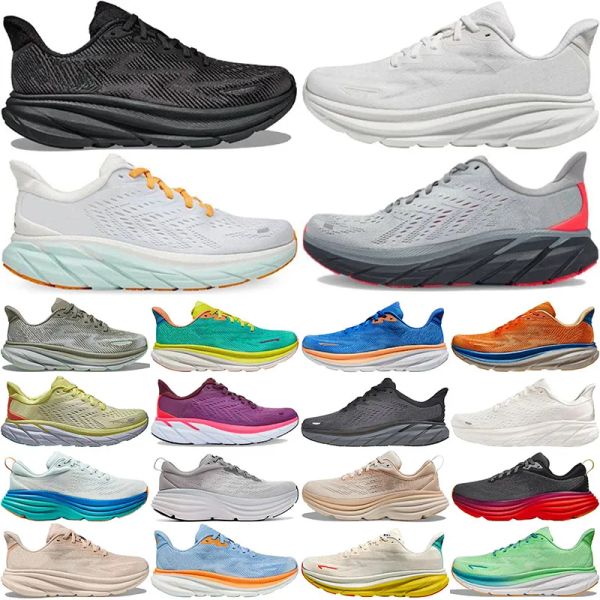 2024 Clifton 9 Sneakers Tasarımcı Koşu Ayakkabıları Erkek Kadınlar Bondi 8 Sneaker One Womens Challenger Antrasit Yürüyüş Ayakkabı Nefes Alabilir Erkek Açık Spor Eğitmenleri36-45