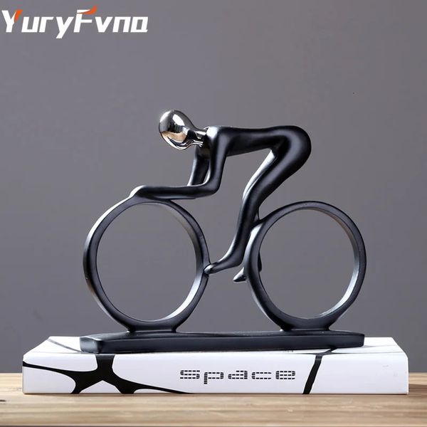 Yuryfvna Bicycle estátua de estátua Campeão da ciclista Escultura Figura moderna Arte Abstract Athlete Decoração de decoração Decoração de decoração Ornamentos 240409