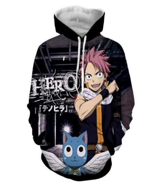 Fairy Tail Hoodie Natsu Hoodies Männer Pullover Anime Outwear 3 Print Sweatshirt Herren Kleidung Casual Hoody Pullover5 Styles S5xl9032858