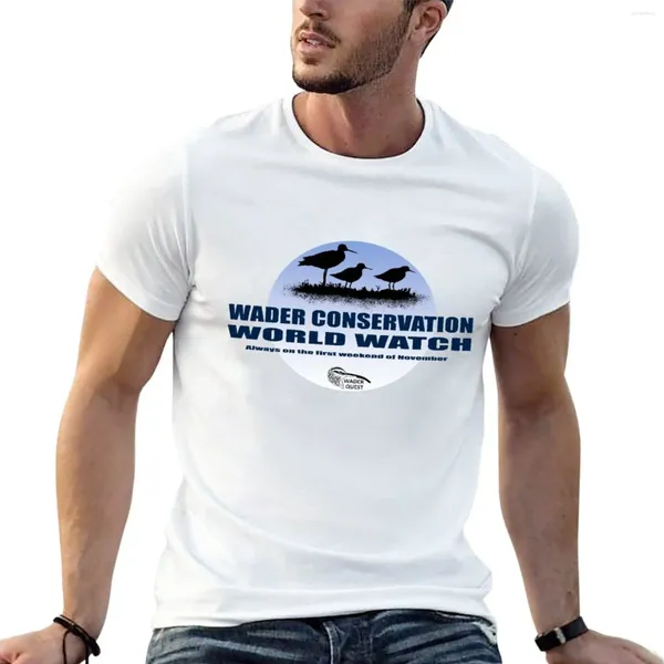 Tanques masculinos Tops Wader Conservation World Watch T-Shirt Summer Animal Print Shirt for Boys Korean Fashion Men T