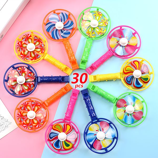 5pcs Kinderspielzeug Klassiker Plastik Whistle Windmill Festival Geburtstagsfeier Geschenke Pinata präsentiert Spielzeug Kinderpartyfüller