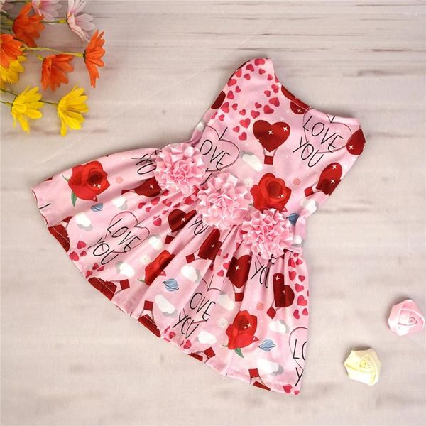 Abbigliamento per cani vestiti per animali domestici comodi No. vestito rosso regalo di San Valentino per cagnolini per la creatività della pelle morbida