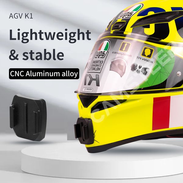 Para AGV K1 Motorcycle Helmet Mount para GoPro Max Hero 11 10 9 8 7 Insta360 One X3 X2 RS Acessórios de câmera esportivos Akaso
