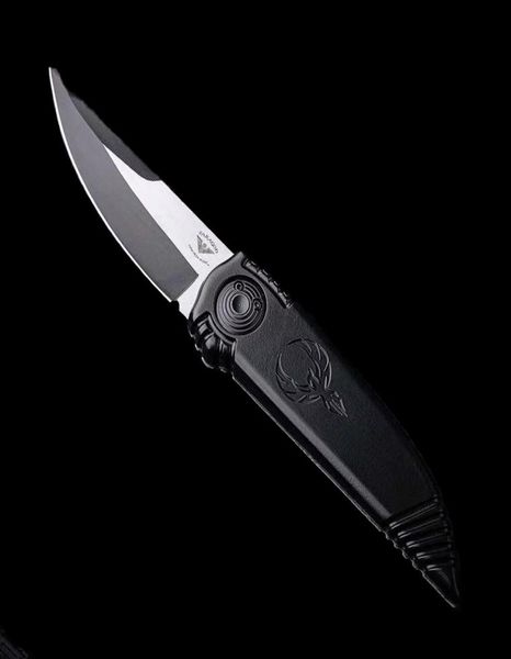 Asheville Steel Paragon Phoenix Messer schwarz 38quot TWotone Satin de Blade Aeronautical Aluminium Handle9470105