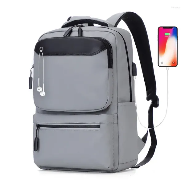 Backpack Weys para laptop impermeável Homens USB Charging Travel Women Oxford Rucksack Male Vintage School Bag Mochila