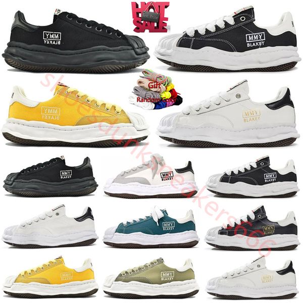 Tasarımcı Maison Mihara Yasuhiro Miharas Mmy Ayakkabı Mmy Erkekler Kadın Düşük Top Tuval Deri Üç Beyaz Orijinal Orijinal Sole Cap Sneakers Trainers