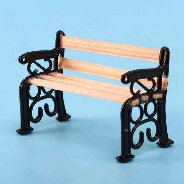 5x 1/24 Dollouse Miniature Garden Patio Furniture Park Bench