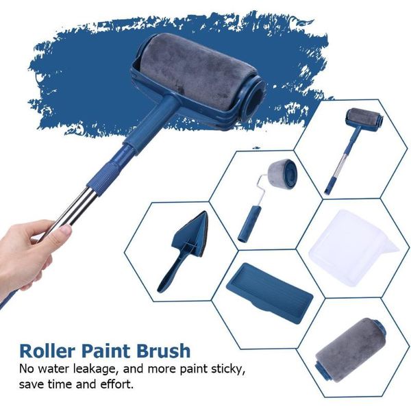 6pcs Roller Vernice Multifunzionale Pennatura a rulli per la casa Set di una parete un set di pennelli a rullo di vernice in lattice portatile