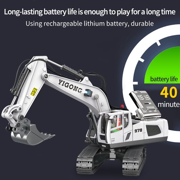 Auto RC 2.4G 1:20 11 CANALI RC Dump Excavator Trucks Bulldozer Ingegneria in Plastica Veicolo Electronic Toys for Kids Boy