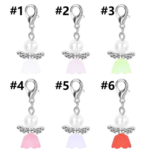 12pcs Perle Perlen Angel Wings Guardian Charms für Schmuckzubehör Großhandel Gegenstände in Schüttgut Silber Farbe Metall DIY -Anhänger