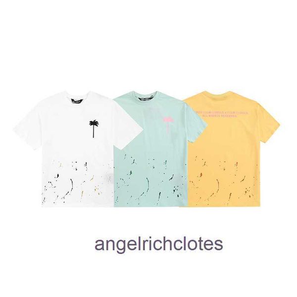 High-End-Designer-Kleidung für trendige Pa Angels Hand Lack Splash Tree Print kurzärmeliges T-Shirt für Männer und Frauen High Street Halbärmel mit originalen Etiketten