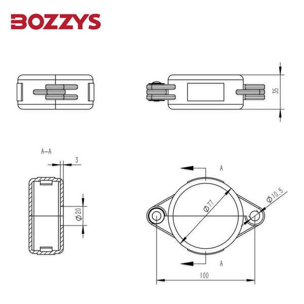 Bozzys 25-64 mm piccolo blocco valvola a gate pieghevole standard adatto per il blocco industriale-tagout