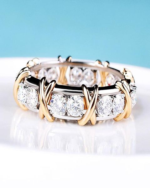 Star con anello di diamanti a forma di xo femmina 18k oro rosa in oro rosa super anfibolo Ring9757415