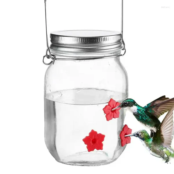 Altre forniture per il colibrì per gli uccelli per esterno piatto di barattolo di muratore con porte di alimentazione dei fiori piccoli riempimento a largo apertura facile