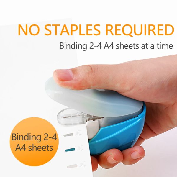 Stapler New Staplest Stapler Book Book Paper Stapling Stapler Mini Portable Staplefree Stapler No Gnails No Staples Stapler Office Supplies