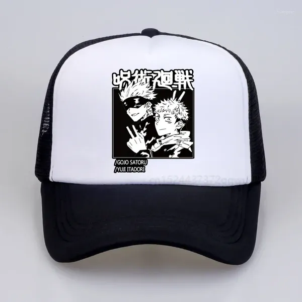 Ball Caps Jujutsu Kaisen Hoodie Hip Hop Anime Мужчины бейсболка летняя регулируемая сетка дышащие шляпы Snapback Unisex Outdoor sunhat