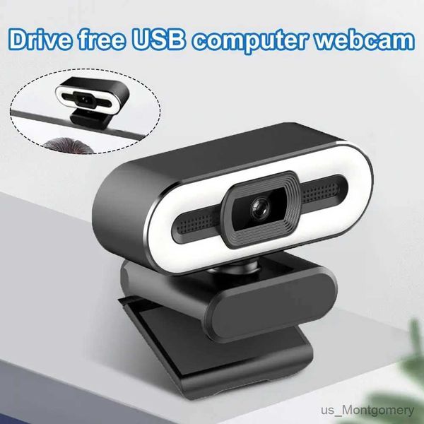 Webcams Bilgisayar Webcam Esnek Drive-Free Dayanıklı 1080p/2K Web Kamerası Ring Dolgu Işık Masaüstü Webcam Ring Dolgu Işığı