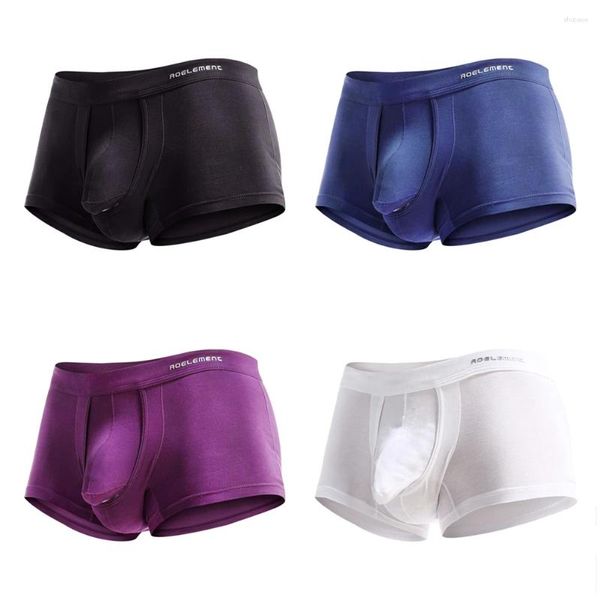 Underpants 4pcs/lot maschio traspirante u pugile convex maschile biancheria bianche modali mobili soft sexy pantaloncini da solo