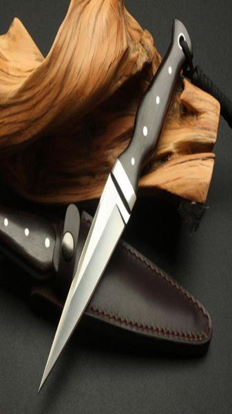 Oferta especial de alta qualidade peixe de espada lâmina fixa faca aus10a 60hrc lâmina de cetim alça de tang completa Sobrevivência ao ar livre facas de resgate7776464