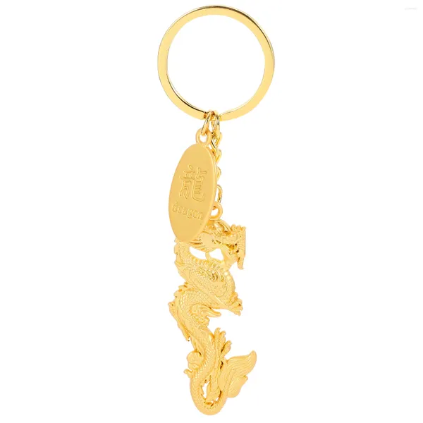 Drago regalo Dragon Gold Dishchain Keyring Key Holder Festival Animal Spring